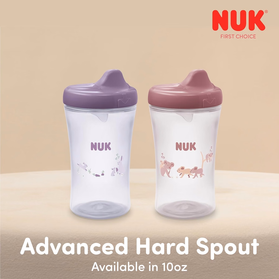 NUK Sesamstraße Trinkbecher mit festem Ausgießer, 200 ml, 2er-Pack – BPA-frei, auslaufsicherer Trinkbecher: Baby