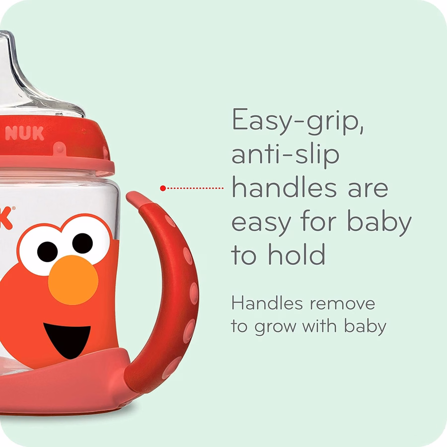 NUK Sesamstraße Lernbecher, 148 ml Elmo – BPA-frei, auslaufsicherer Trinkbecher: Baby