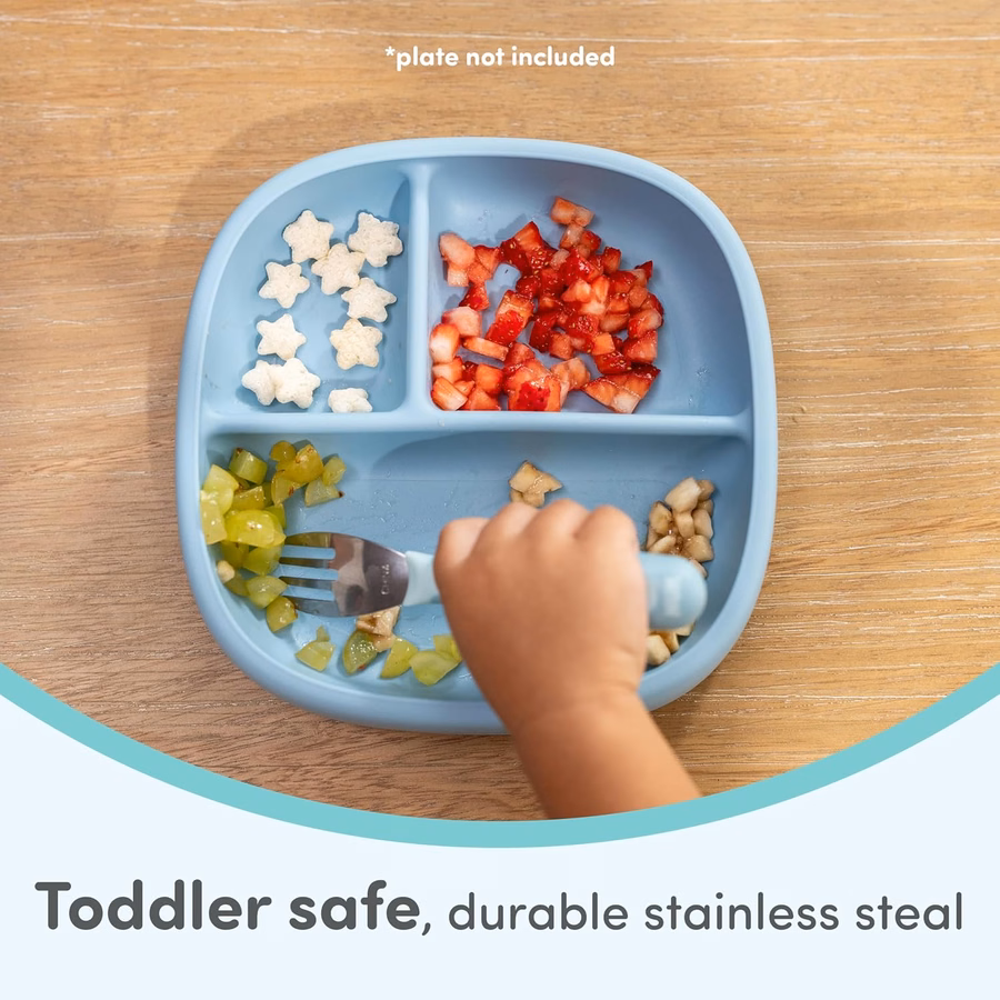NUK Kinderbesteck, Gabeln, robuster Edelstahl, BPA- und latexfrei, ab 18 Monaten, 3er-Pack: Baby