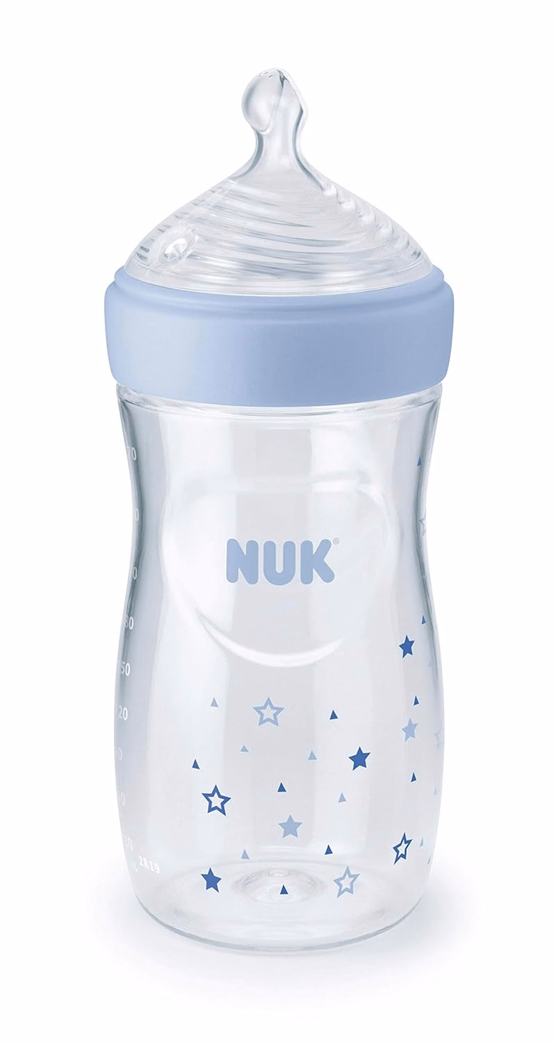NUK Simply Natural Babyflaschen mit SafeTemp Geschenkset – Enthält 4 Flaschen: Baby