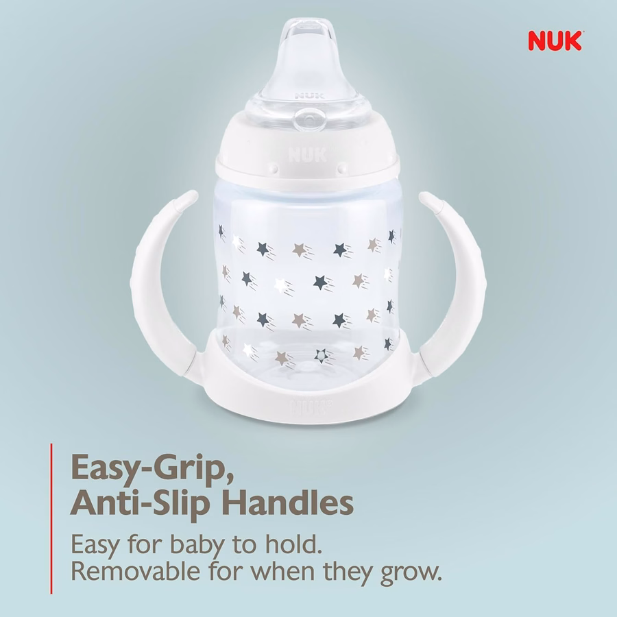NUK Trinklernbecher, ab 6 Monaten, Timeless Kollektion, exklusiv bei Amazon, 148 ml, 2er-Pack – BPA-frei, auslaufsicherer Trinklernbecher: Baby