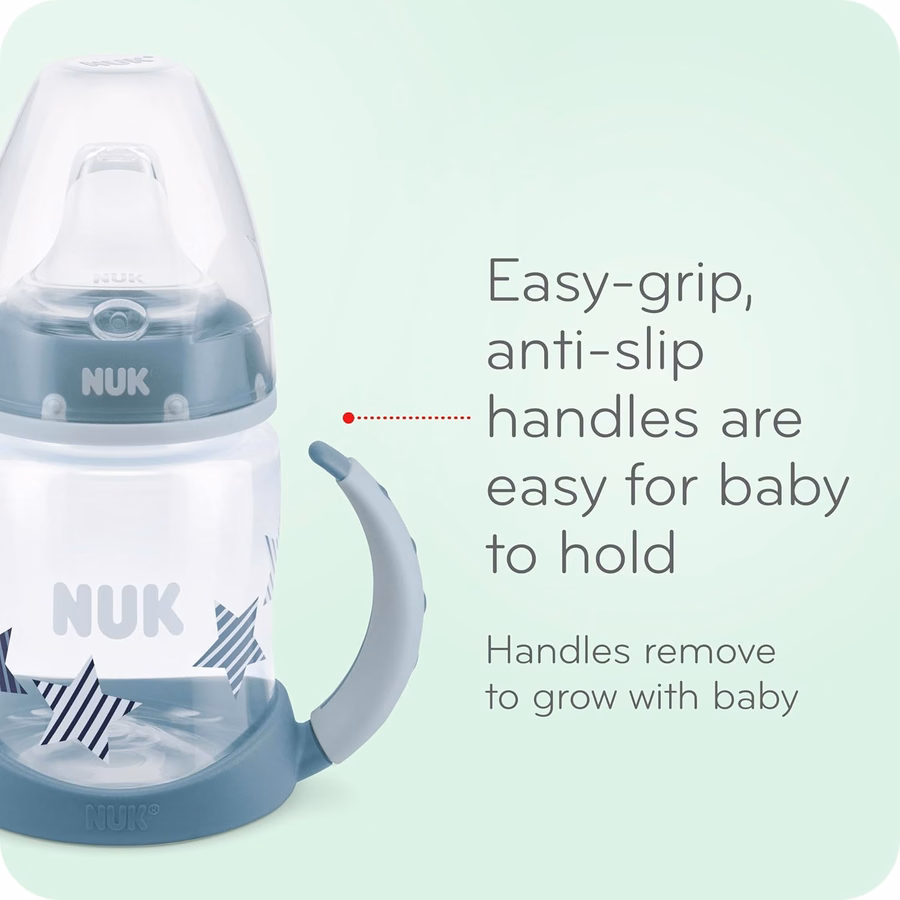 NUK Mickey Mouse Trinklernbecher, groß, 200 ml, 2er-Pack – BPA-frei, auslaufsicher: Baby
