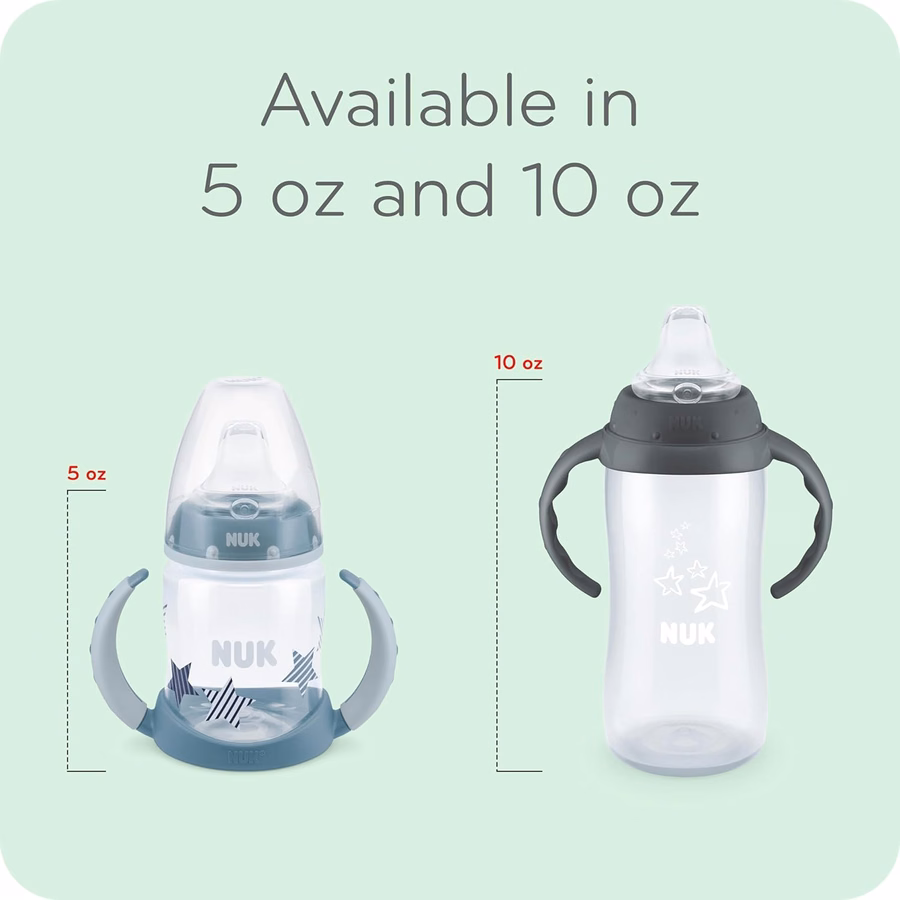 NUK Mickey Mouse Trinklernbecher, groß, 200 ml, 2er-Pack – BPA-frei, auslaufsicher: Baby