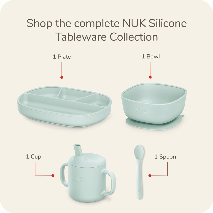 NUK Silikon-Babylöffel, strapazierfähiges Silikonmaterial, leicht zu halten und zu füttern, spülmaschinenfest, BPA-frei, 3er-Pack: Baby