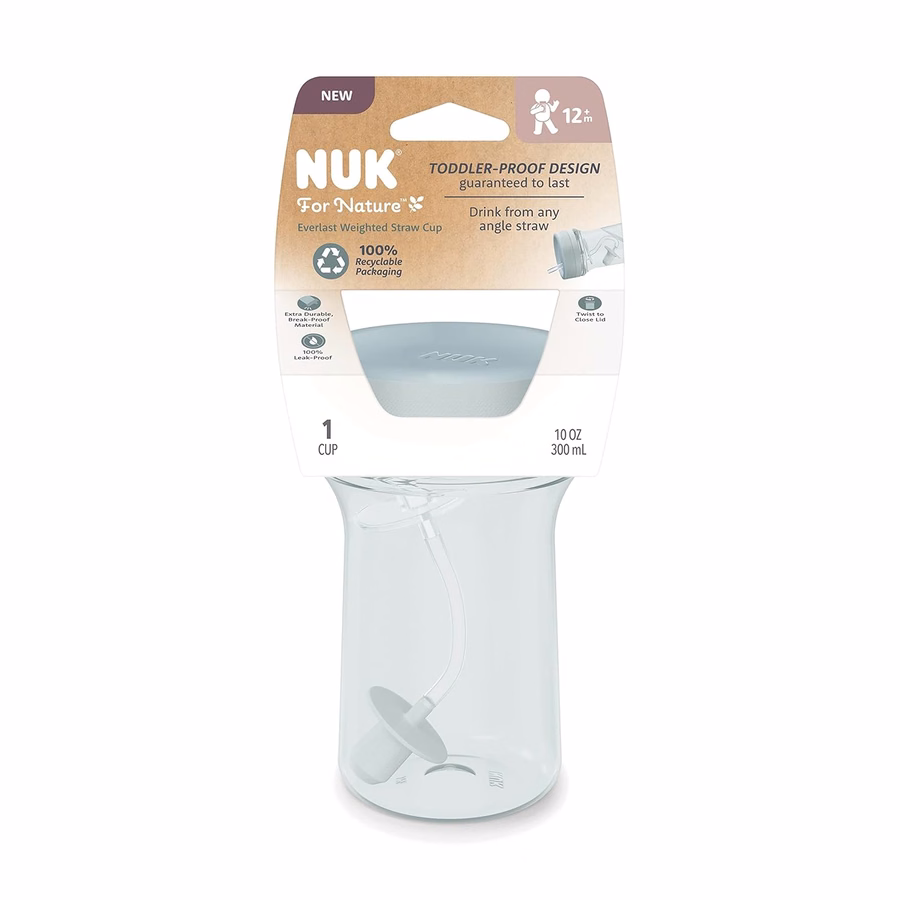 NUK for Nature™ Everlast Trinkbecher mit Strohhalm und Gewicht: Sport & Outdoor