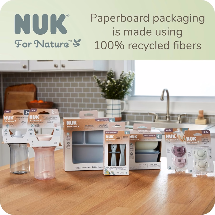 NUK for Nature™ Everlast Trinkbecher mit Strohhalm und Gewicht: Sport & Outdoor