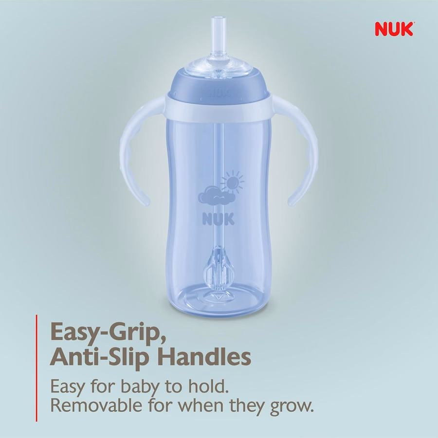 NUK Trinklernbecher mit Strohhalm, 295 ml – Kleinkinderbecher mit weichem Strohhalm für einfaches Trinken, geeignet ab 8 Monaten: Baby
