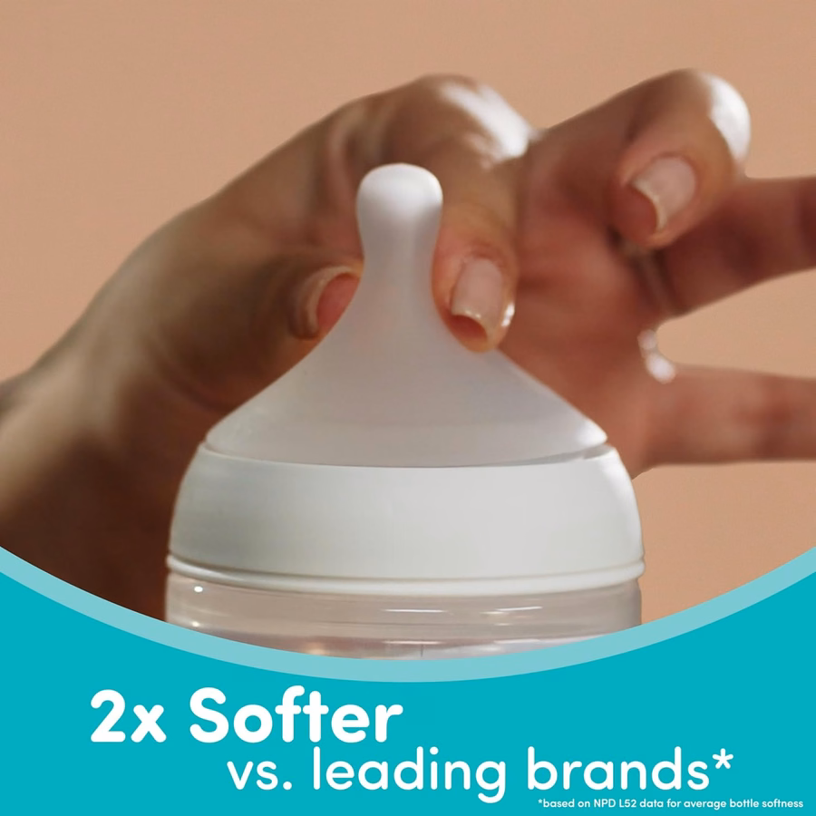 NUK Perfect Match 2-in-1 Babyflasche, natürlich und gegen Koliken, mit mittlerem Durchfluss, breitem, anpassbarem Sauger, 237 ml, 4er-Pack, BPA-frei: Baby