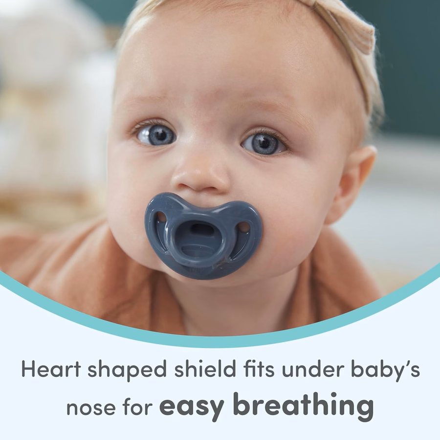 NUK Komfort-Schnuller aus 100 % Silikon, kiefergerecht, 0–6 Monate, neutrales Design, zeitlose Kollektion, 5 Stück: Baby
