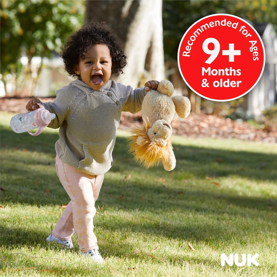 NUK Trinklernbecher, 284 ml, 2er-Pack, Disney Stitch – Weicher Trinkaufsatz, griffige Henkel, BPA-frei, auslaufsicherer Übergangsbecher: Baby