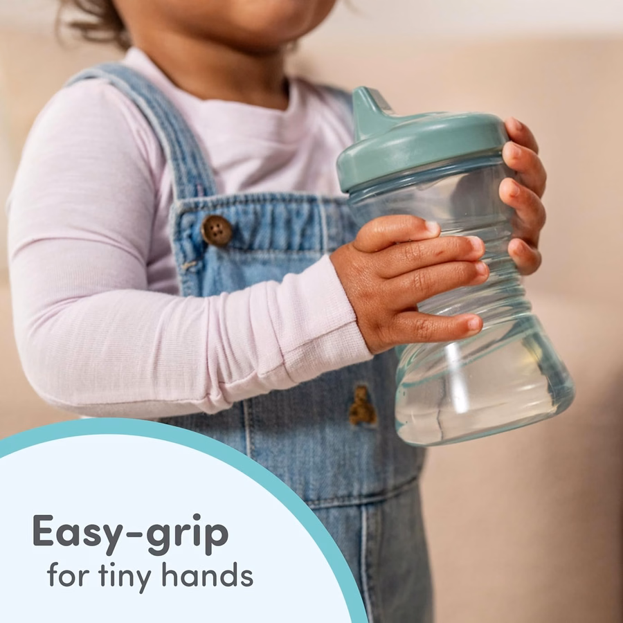NUK First Choice Fun Grips Trinkbecher mit hartem Ausgießer und Strohhalm 2.0, 295 ml, 4er-Pack: Baby