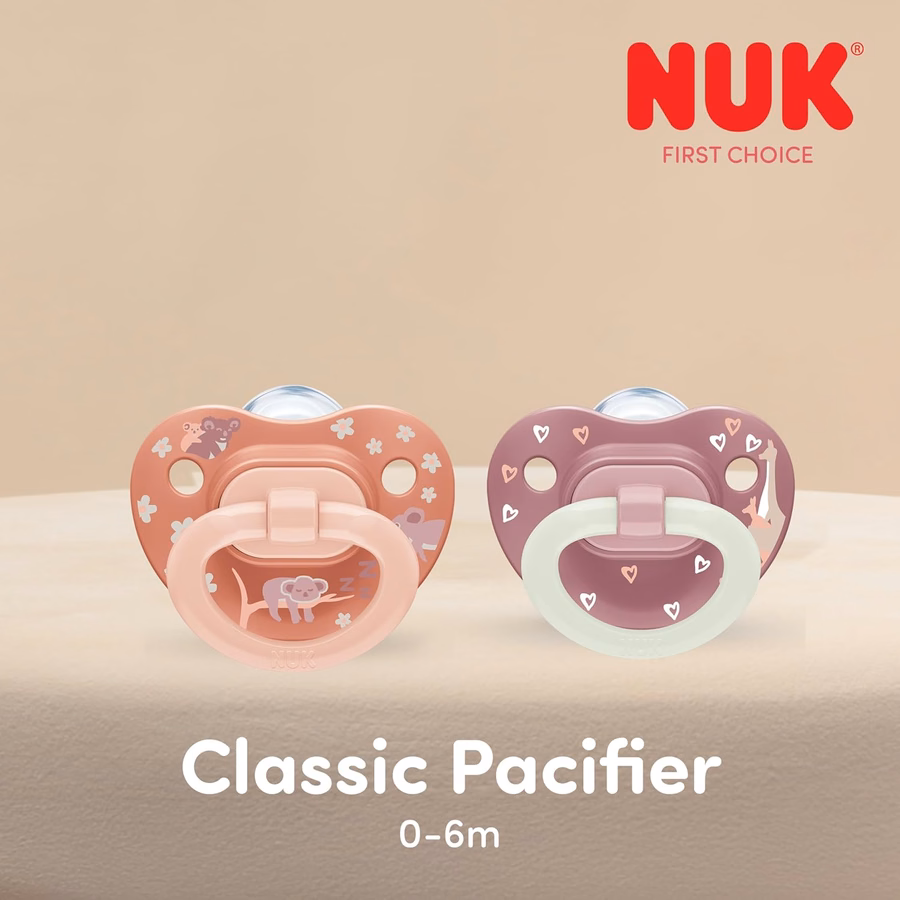 NUK First Choice Classic Kieferorthopädischer Babyschnuller, 0–6 Monate, Orange & Rosa, Baby-Basics, 5er-Pack: Gesundheit & Haushalt