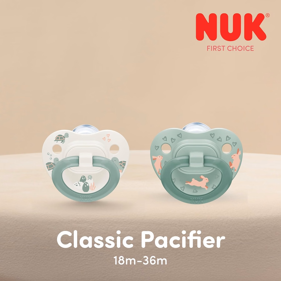 NUK First Choice Classic Zahnspange, Schnuller für Babys (18–36 Monate), Blau & Orange, 5er-Pack: Gesundheit & Haushalt